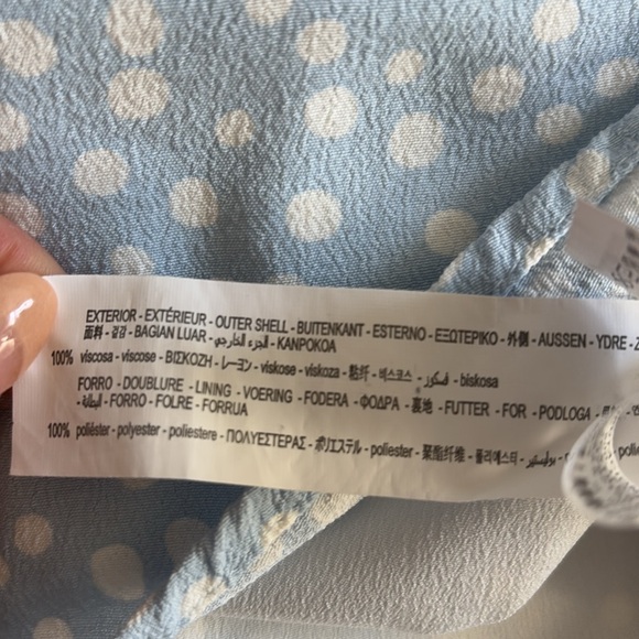 Zara baby blue polka dot puff sleeve mini dress - Picture 7 of 7